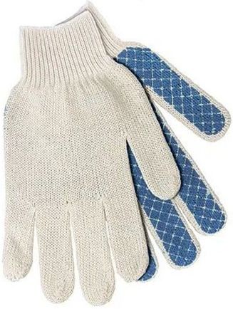Перчатки х/б ПВХ-Точка, 4 нити, 10 класс, белые купить в СОМ