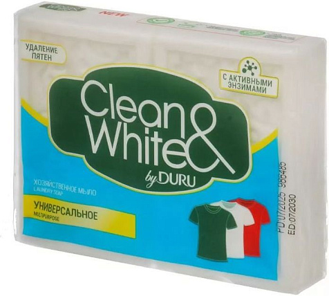 Clean&White Мыло Универсальное хозяйственное 120г 2шт купить в СОМ