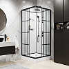 Кабина душевая Loranto CS-3008TM/W-90R, 88 х88 х204 см, черный профиль, правая купить в СОМ
