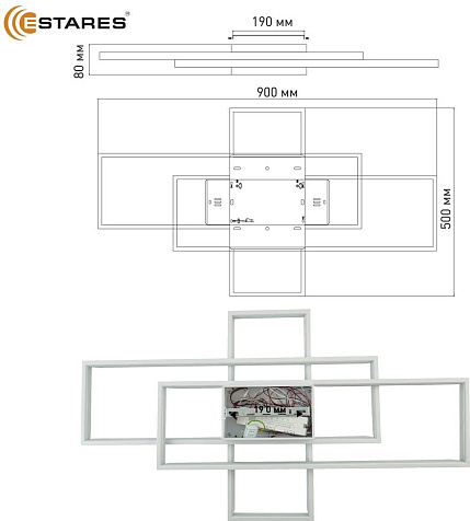 Светильник светодиодный Estares SVEN 3S 120W 12000lm 2K-4K-6K 900x500x80 белый ПДУ IP20 купить в СОМ