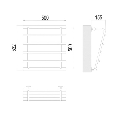 Полотенцесушитель Terminus Каскад П4 500 х500 мм купить в СОМ