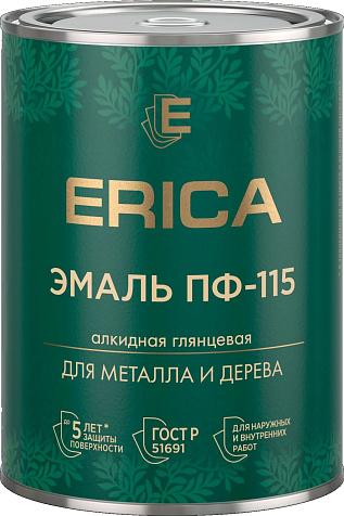 Эмаль ПФ-115 Erica, серая, 0.8 кг купить в СОМ