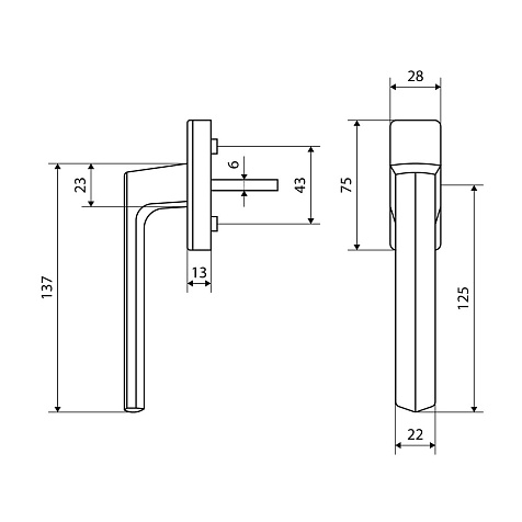 Ручка оконная FORWIN WH 37мм RAL 9005 черный купить в СОМ