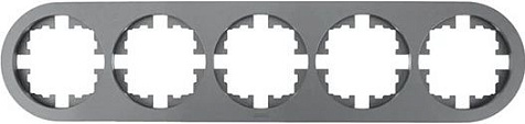 Рамка для розеток и выключателей LEZARD OSEN Осень 5м. горизонтальная, круглая, серая матовая купить в СОМ