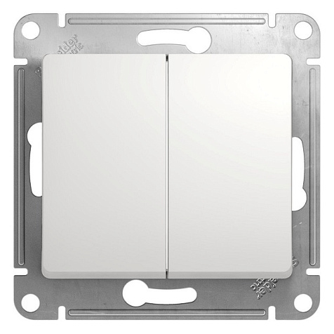 Механизм переключателя Glossa 2 клавиши белый купить в СОМ