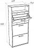 Обувница  3 секции, дуб сонома, 600х240х1300мм купить в СОМ
