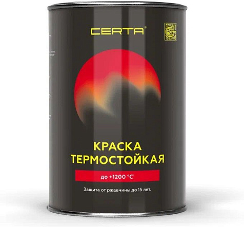 Эмаль термостойкая (+700°С) Certа, серебристая, 0.8 кг купить в СОМ