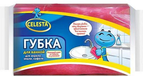 Губка для ванной акрила, эмали, кафеля Celesta 1 штука купить в СОМ