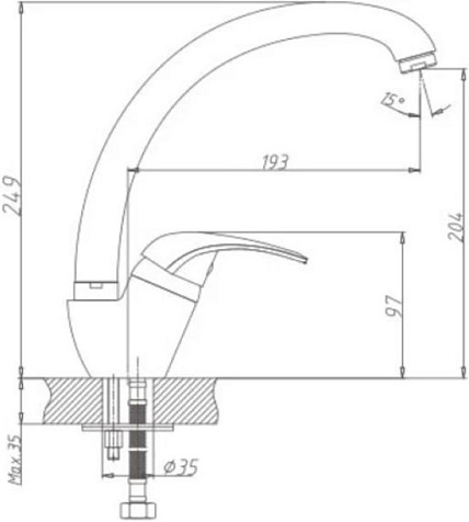 Смеситель для мойки KM003/Q7, латунь, матовый хлопок купить в СОМ
